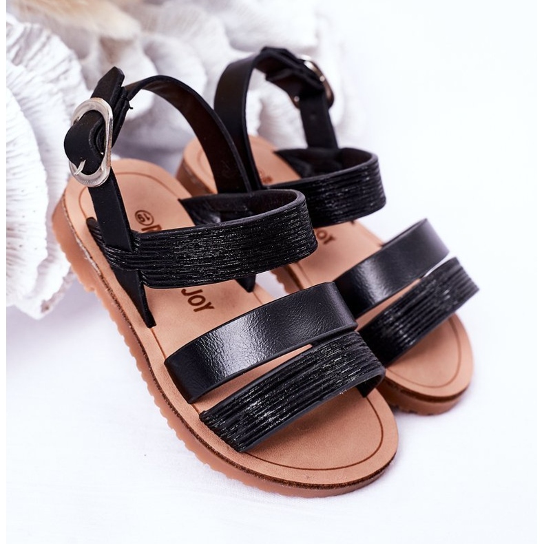 Schwarze Natalie Shiny Sandalen für Kinder 2