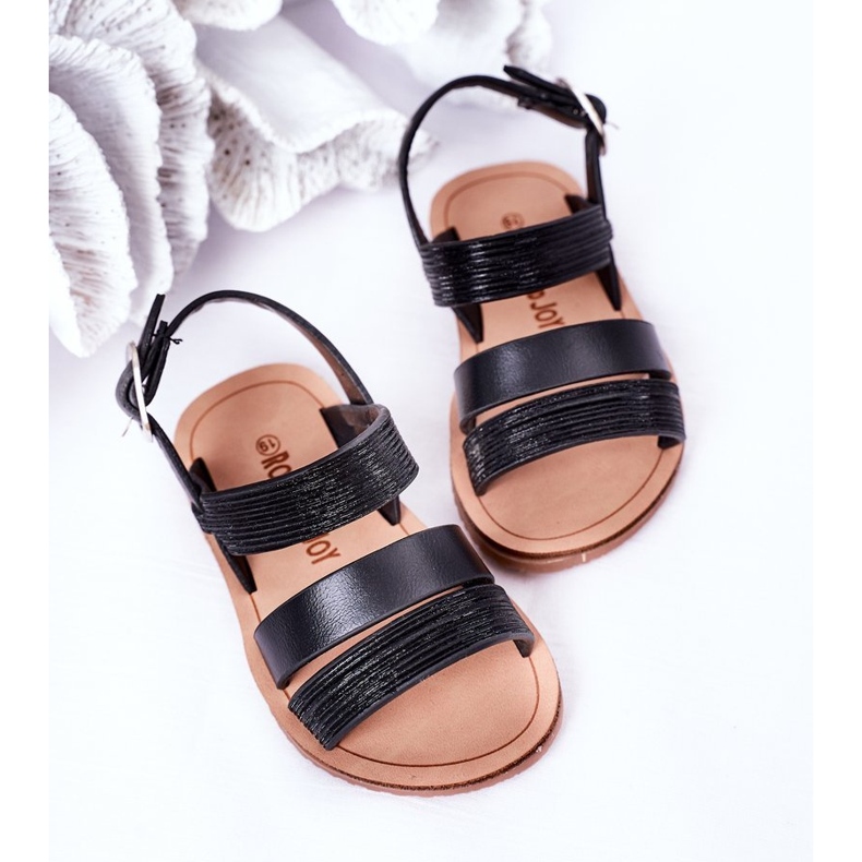 Schwarze Natalie Shiny Sandalen für Kinder 1