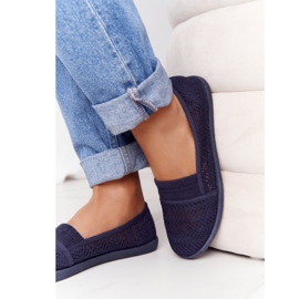Durchbrochene Slip-On Sneakers Marineblau Chillout 2