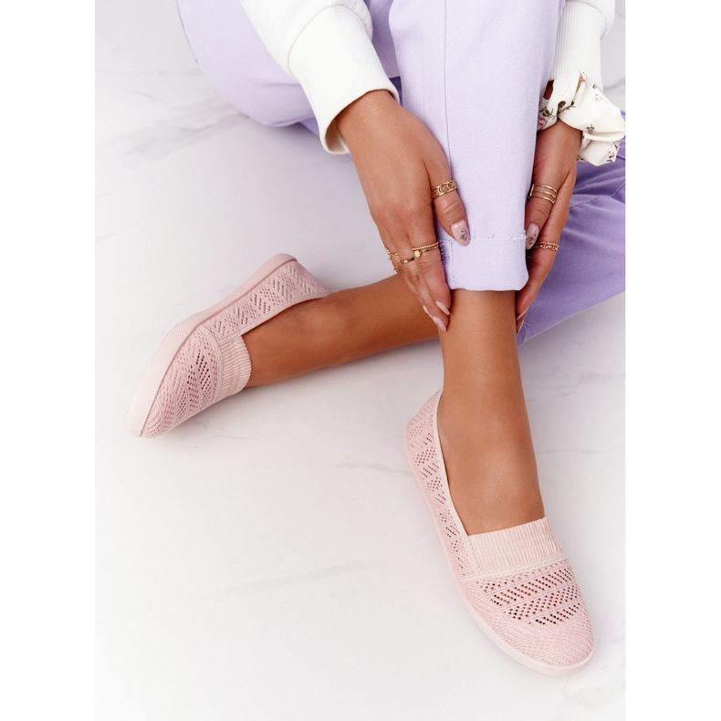 Durchbrochene Slip-On-Sneaker in Rosa Chillout 1