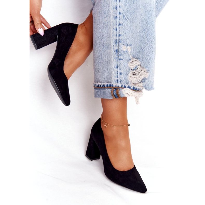 Wildleder Pumps auf einer Bar Sergio Leone PB216 Schwarz 1