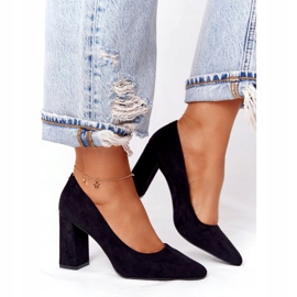 Wildleder Pumps auf einer Bar Sergio Leone PB216 Schwarz 2