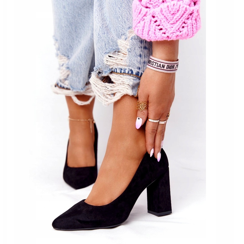 Wildleder Pumps auf einer Bar Sergio Leone PB216 Schwarz 5