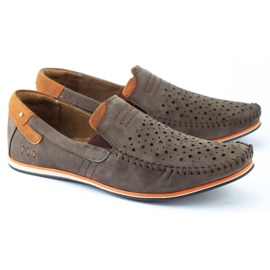 KOMODO Herrenschuhe Mokassins 876 Sommer braun orange 2