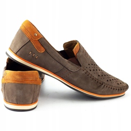 KOMODO Herrenschuhe Mokassins 876 Sommer braun orange 3