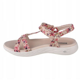 Skechers On The Go 600 Fleur W 140018-NTMT Sandalen beige rot violett rosa 1
