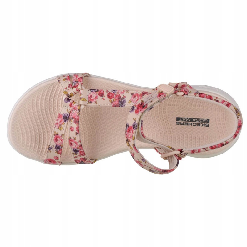 Skechers On The Go 600 Fleur W 140018-NTMT Sandalen beige rot lila rosa 2