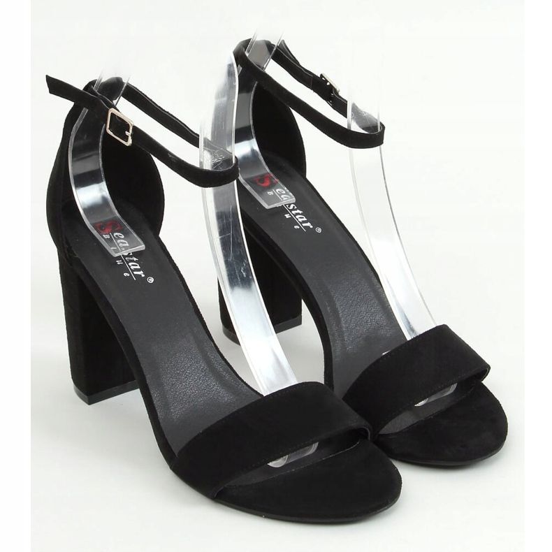 Schwarze Sandalen am Pfosten AF03P Schwarz 1