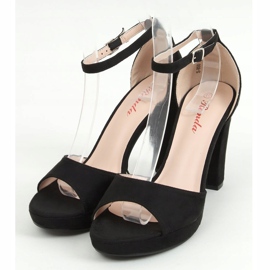 Schwarz S-850 Schwarze Plateau-Sandalen 1