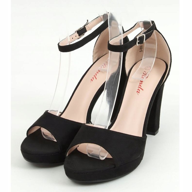 Schwarz S-850 Schwarze Plateau-Sandalen 1