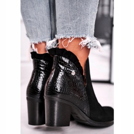 Damenstiefel mit Absatz, Leder Frühling Maciejka Schwarz 04833-01 2