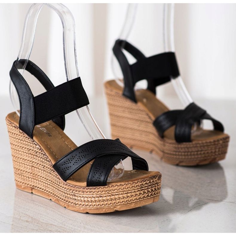 Sea Elves Leichte Sandalen zum Hineinschlüpfen schwarz 2