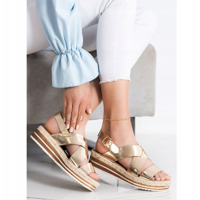 Corina Goldene Espadrilles-Sandalen 1