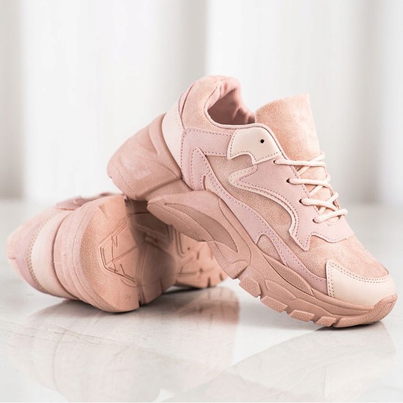 SHELOVET Lässige Puder-Sneakers rosa 1