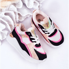 Kinder Sportschuhe Turnschuhe Neon Pink Game Time weiß schwarz rosa 1