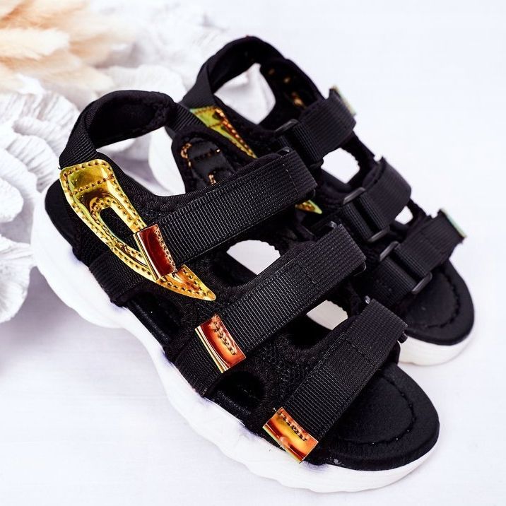Kinder-Sportsandalen mit Klettverschluss Black Flyn schwarz 2