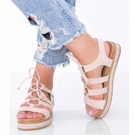 Layla – Schnürsandalen in Beige 1