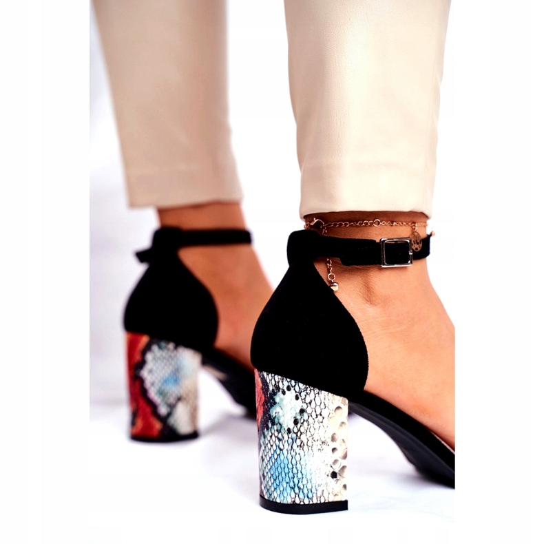 Damen Sandalen mit hohem Absatz Sergio Leone Schwarz SK873 mehrfarbig 2