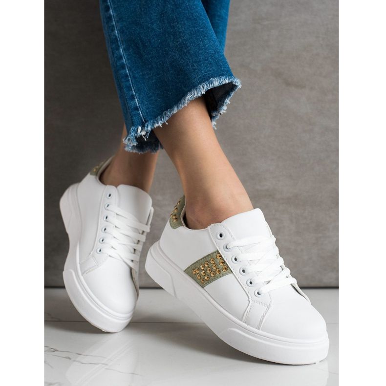 SHELOVET Sneakers mit Ornamenten weiß 1