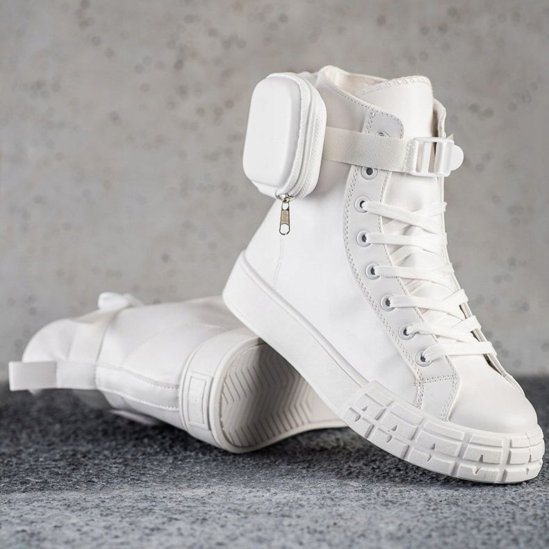 SHELOVET High-Top-Sneaker mit Tasche weiß 1