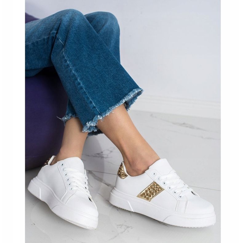 SHELOVET Sneakers mit Ornamenten weiß 2