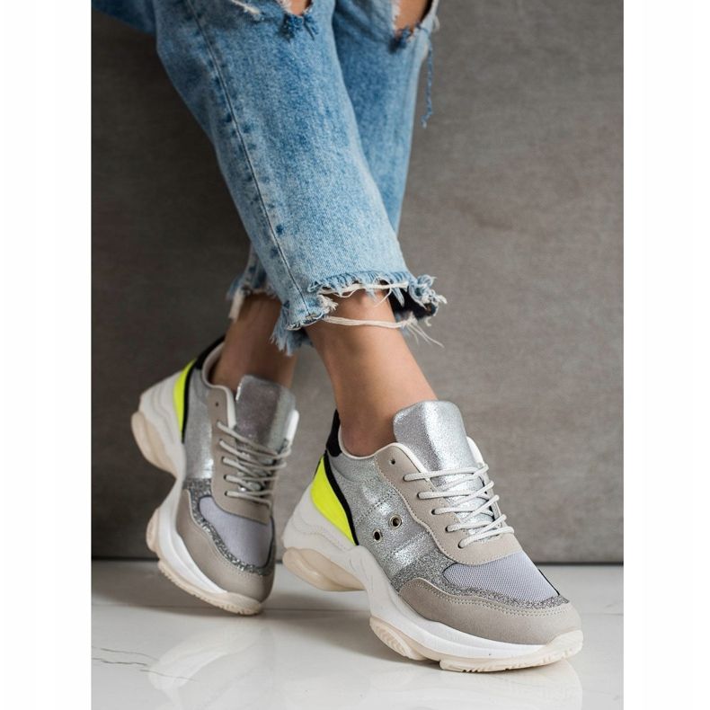 SHELOVET Bequeme modische Sneaker silber- mehrfarbig 2