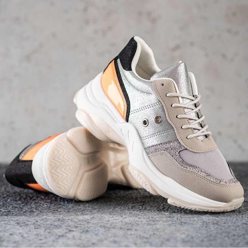 SHELOVET Bequeme modische Sneaker silber- mehrfarbig 1