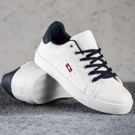 SHELOVET Lässige Sneakers mit Öko-Leder weiß 1