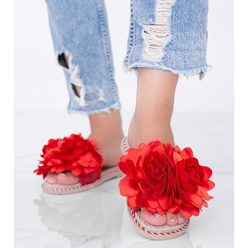 Dain rote Hausschuhe für Damen 1