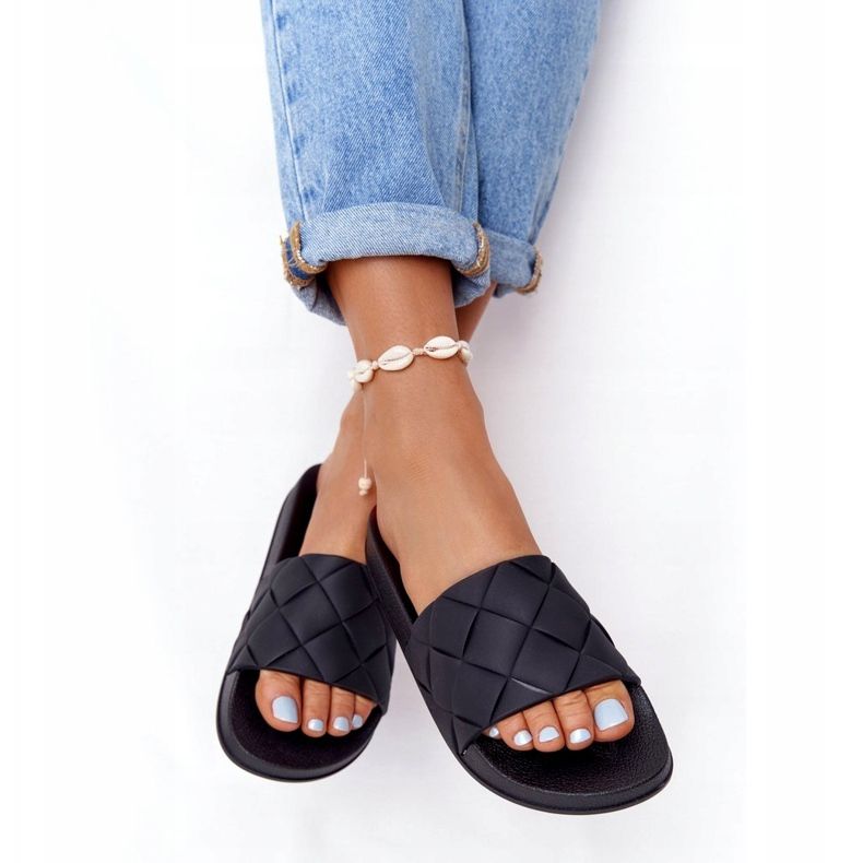 PS1 Schwarze Gummi-Hausschuhe für Damen Let's Swim 3