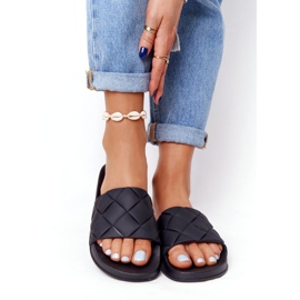 PS1 Schwarze Gummi-Hausschuhe für Damen Let's Swim 1