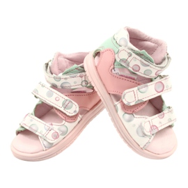Hochprophylaktische Sandalen Mazurek 1291 weiß rosa grün 2