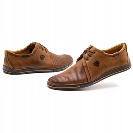 Polbut Herrenlederschuhe 343p Openwork Kamel braun 4