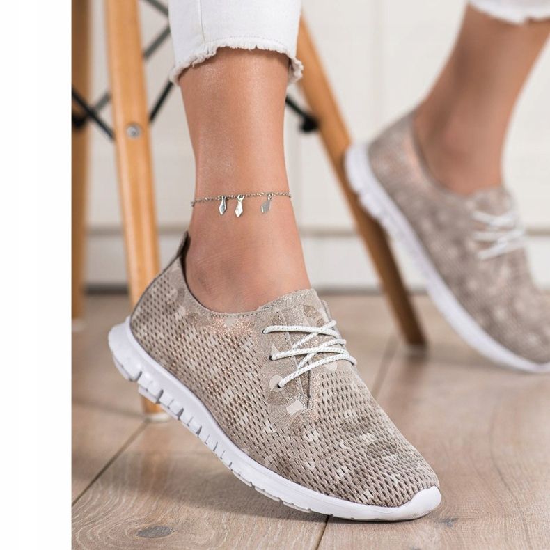 Goodin Leichte Lederschuhe beige braun 2