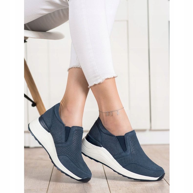 Goodin Ledersneaker mit Glitzer marineblau blau 1