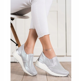 Goodin Ledersneaker mit Glitzer grau 2