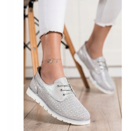 Goodin Durchbrochene Lederschuhe mehrfarbig golden 1