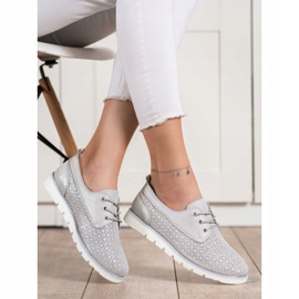 Goodin Durchbrochene Lederschuhe mehrfarbig golden 2