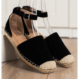 Small Swan Schwarze Espadrilles mit Schnalle 2