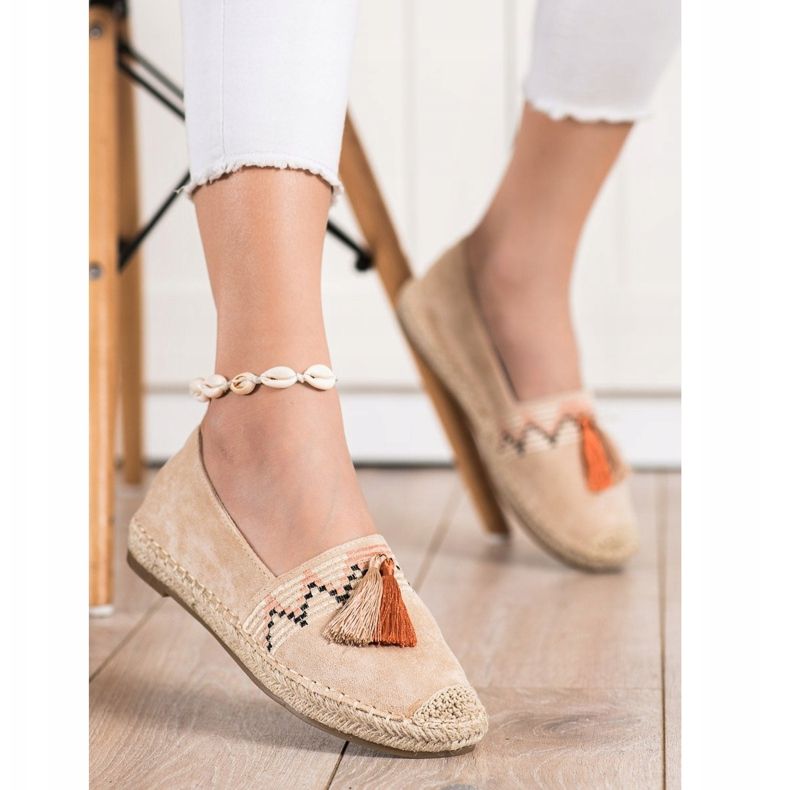 Melisa Espadrilles mit Fransen beige 1