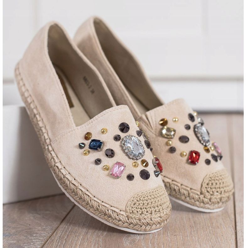 Gogo Espadrilles mit Kristallen beige 2