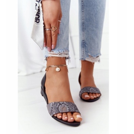 Ledersandalen Maciejka 1971-59 Schwarz und Grau beige braun 2