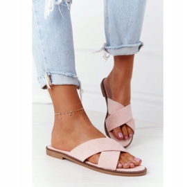 Damen Velours Rosa Hausschuhe Edesa 2