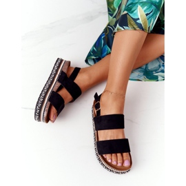 Wildledersandalen auf der schwarzen Olympia-Plattform mehrfarbig 1