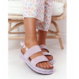 Wildledersandalen auf der Violet Olympia-Plattform violett 2