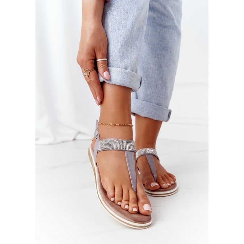 S.Barski Sandalen Flip-Flops Mit Zirkonia S. Barski 701-12 Grau 2