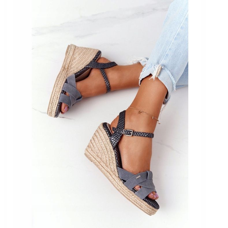 Leder Keilsandalen Big Star HH274378 Silber grau 1