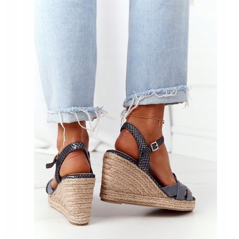 Leder Keilsandalen Big Star HH274378 Silber grau 2