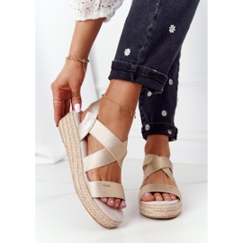 Keilsandalen mit geripptem Big Star HH274414 Golden 1