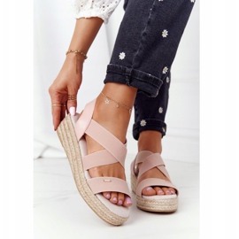 Keilsandalen mit geripptem Big Star HH274413 Rosa 2